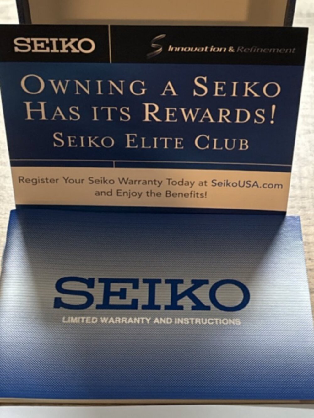 NEW* SEIKO TWO-TONE 7T92-OFXO  CHRONOGRAPH BLUE DIAL WATCH - Read Bio - Picture 7 of 7